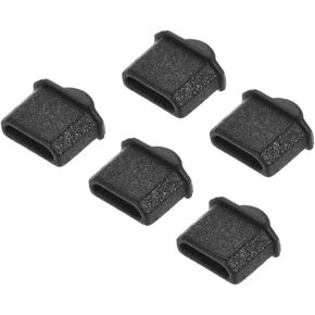uxcell 5pcs Silicone Protectors Port Anti Dust Cap Cover Black