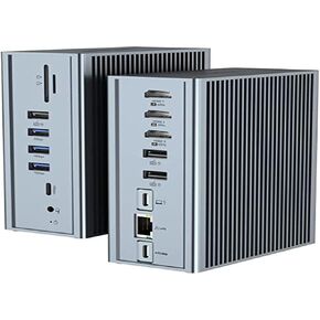 USB C Docking Station,16 in 1 Triple Display Universal Docking Station for MacBook Pro/Air,HP,Dell(3*HDMI, 100W Charging,Gigabit Ethernet, Audio, 10Gbps USB-A/C 3.1, SD/TF)