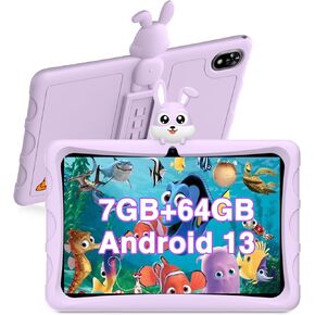 DOOGEE U9 Kid Tablet 2024 New, 10 inch HD Kids Tablet, 7GB+64GB/TF 1TB Quad Core, Android 13 Tablet for Kids 3-7 with 5060mAh | WiFi-6 |BT 5.0| Dual Camera |OTG| Widevine L1-Purple