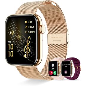 Smart Watches for Women(Answer/Make Call) 1.85'' Touch Screen Fitness Tracker Watch with Heart Rate Sleep Blood Oxygen Monitor Step Calorie 19 Sports Modes Digital Watch for iOS Android Phones