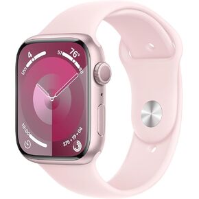 Apple Watch Series 9 (GPS + LTE) 45MM Pink Aluminum Case Light Pink Sport Band (Renewed Premium)