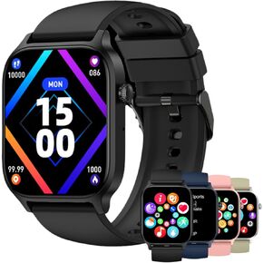 Smart Watch for Men/Women with Answer/Make Calls 1.85" Full Touch Screen, Multi-Sport Mode, All-Day Health Monitoring, SpO2, Sleep & Wellness Tracking, IP68 Waterproof,Notifications