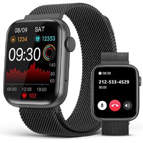 EarlySincere Smart Watches for Men Women (Answer/Make Calls), 1.9" HD Full Touch Screen, Fitness Tracker with Heart Rate Blood Oxygen Sleep Monitor, IP67 Waterproof Smartwatch for Android iOS