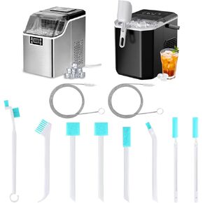 Ice Maker Cleaning Brush Set - 2pc Straw Cleaner Brush & Machine Cleaner, 8pc Crevice Tools, Essential Kit for Maintenance & Dry Ice Cleaning