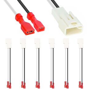 72-8104 Speaker Harness Adapter Wire Replacement for Camery, for Corolla, for Tacoma Car Front and Rear Door Speaker (6 Pack)