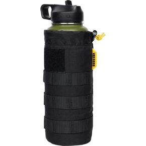 32 oz./ 1-Liter Rugged Drink Holder for Belt & MOLLE Webbing, Durable Cordura Nylon Designed for Work, Boating, Camping, Overlanding, Travel | Bungee Cord, Drain Hole, Hook&Loop Patch Area