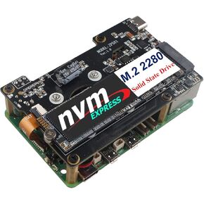 ZDE ZP581 PoE HAT PCIe to M.2 Key-M NVMe SSD Adapter Board Power Over Ethernet with Onboard Cooling Fan for Raspberry Pi 5 Support M.2 NVMe SSD 2230/2242/2280 802.3af/at Network Standard