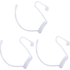 Two Way Radio Earpiece Acoustic Coil Tube Replacement for Walkie Talkie Surveillance Headset (Clear Tube with Plastic Elbow,3Pack,Wired)