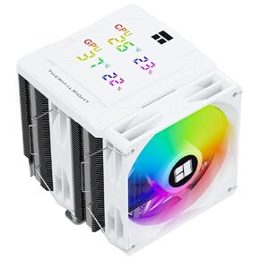 Thermalright Peerless Assassin 120 Digital ARGB White CPU Cooler, Double Towers and Double Fans Cooling, CPU Air Cooler, Digital Screen Top Cover, for AM4/AM5,Intel LGA1851/1700/115X/1200