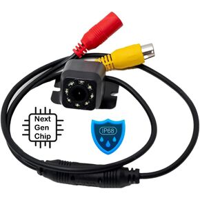 منظر خلفي مقاوم للماء ، Denydan مع الرؤية الليلية - زاوية واسعة 170 درجة ، 8 LED ، IP68 ، Super CCD ، دقة 720 × 480 ، للسيارات والشاحنات ، RVS - تسهيل التثبيت ، صورة عالية الدقة ، 12 فولت/24 فولت