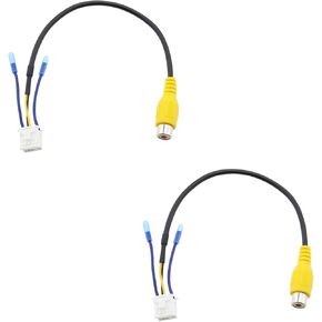 ECSiNG 2PCS 10Pin Rear View Backup Camera Cable Adaptor RCA Length 20.9cm for Car Stereo Radio DVD Vehicle Car Navigation Reverse Backup Reversing Camera Cable Adapter Plug
