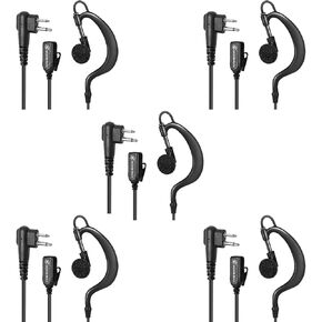 Walkie Talkies Earpiece with Mic,Earpiece for Motorola Radios CP200D CP100D R2 CP200 CP185 BPR40 BPR40D CLS1410 CLS1110 DTR700 RDU4100 RDU4160D RMU2040 RMU2080D G Earhook Headset 5Pack