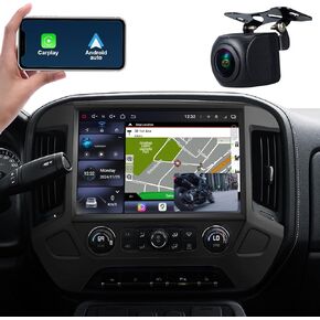 Android 14 car Stereo Radio for Chevy Silverado/GMC Sierra 2014-2018,13.1"2K IPSTouch Screen with Wireless carplay Android auto,6G+128G,Split Screen Display,Build in GPS/BT/SWC/WIFI/4G