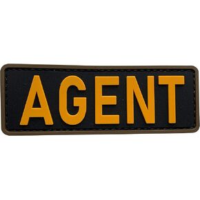 Large PVC Agent Patch 8.5"x3" with Hook Fastener Back for Vests Clothing Bags Backpacks Jackets (Black and White, 8.5"x3")