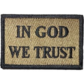 Tactical in GOD WE Trust Morale Patch 2"x3" - Coyote Tan - by Ranger Return (RR-TACT-IGOD-00WE-TRST-COYT)