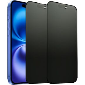2 Pack Compatible with iPhone 16 Plus Matte Privacy Screen Protector, Anti-spy Anti-glare Eye Protection Tempered Glass Film 6.7 Inches, Smooth & Sensitive Touch