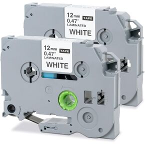 PT-H110 Label Maker Tape Refills 231 Replacement for Brother TZe TZ Tape 12mm 0.47 Laminated White TZ-231 Label Tape for P Touch Label Maker PTD210 PTD220 PTD410, 2 Packs