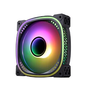 GOLDEN FIELD LG-l ARGB 120mm PC Case Fan Hola Black Gaming PCCooling Fan Halo SYNC Addressable RGB Quiet Fan for Computer CaseColorful Inner and Outer Frames Lighting (Black)