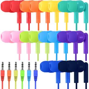 10 Pack Classroom Earbuds for Kids, Affordable in-Ear with 3.5mm Jack, Student Headphones for Children Boys Girls Toddler Adult