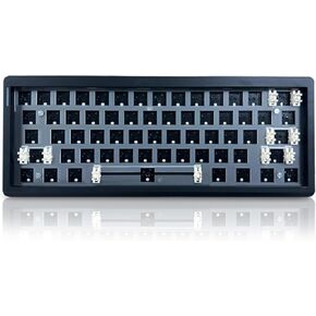 GMK61 Barebones Keyboard Kit,60% Hot Swap Programmable Gasket Mount RGB Gaming Keyboard BT5.0/2.4G/Type-C Wireless Mechanical Keyboard 61 Keys NKRO Customized Keyboard DIY Kit (Black)