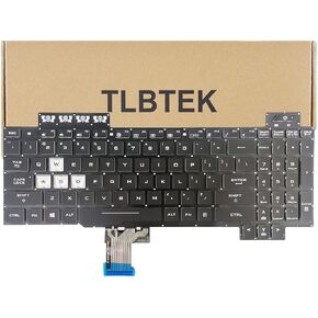 TLBTEK Backlight Keyboard Replacement Compatible with Asus TUF Gaming FX505DD FX505DV FX505DU FX505DY FX505GD FX505GE FX505GM FX505GT TUF705DD TUF705DT TUF705DU TUF705DY FX705DD FX705DT Series Laptop