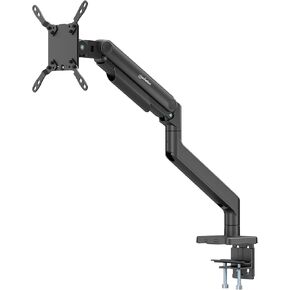 MANHATTAN Heavy-Duty Aluminum Mechanical Spring Single Monitor Desk Mount – Full Motion, 17" to 49" Screens (4.4 to 44 lbs), Tilt, Swivel, 360° Rotation, VESA 75x75 to 200x200-462570