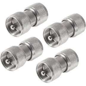 4pcs UHF Male Connector UHF PL259 Male to Male Adapter Low Loss UHF Male PL259 SO239 Connector