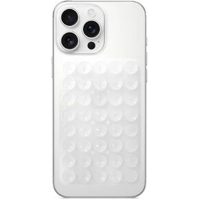 Silicone Suction Phone Case Mount, Non Slip Suction Cup Phone Mount, Phone Accessories Holder for Selfies and Videos, Silicon Adhesive Phone Stand Sticky for Cell Phone Translucent