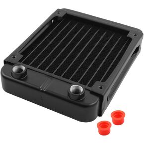 uxcell Aluminum Computer CPU 10 Pipes Water Cooling Heat Exchanger Radiator 120mm Black