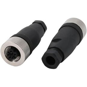2PCS Straight M12 4 Pin A Code Female Field Wireable Connector for 22AWG 0.34mm² Cable