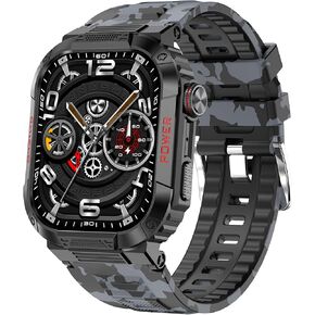 Military Smart Watch for Men Answer/Make Call for Android iOS,2.02" Smartwatch with Heart Rate Blood Oxygen Sleep Monitor Multiple Sports Modes,IP68 Waterproof Fitness Tracker (Sky Blue Camo) in Saudi Arabia