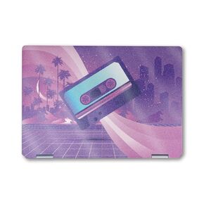 Glossy Glitter Laptop Skin Compatible with HP Spectre x360 14" (2024) - 80s Cassette - Premium 3M Vinyl Protective Wrap Decal Cover - Easy to Apply | Crafted in The USA by MightySkins