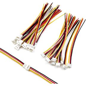 10 Pairs JST 1.25mm 4 Pin Micro Electrical Male and Female Connector Plug with 100mm 26AWG Cable Wires JST Connectors Kit