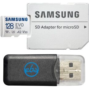 Samsung MicroSDXC 128GB EVO Plus Memory Card for Action Camera Compatible with GoPro Hero 13 Black, Hero (2024) (MB-MC128SA) U3 V30 Bundle with 1 Everything But Stromboli SD & MicroSD Card Reader