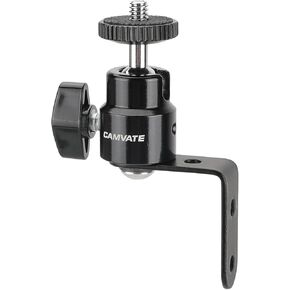 CAMVATE 1/4"-20 Screw Connector Ball Head Support with L Type Wall Mount for Surveillance Monitor - 2875