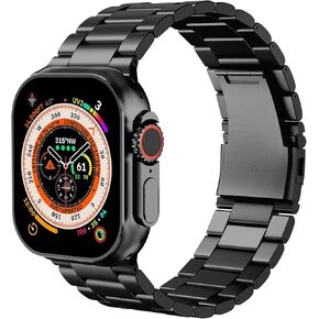 SEURE Titanium Band Compatible with Apple Watch Ultra 2 & Ultra Band 49mm 46mm 45mm 44mm 42mm,Lightweight Titanium Metal Strap for iWatch Series 10 9 8 7 6 5 4 3 2 1 Men