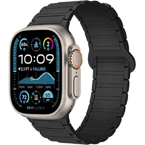 Magnetic Silicone Watch band compatible with Apple Watch for Men women Lightweight sport strap 46mm 45mm 44mm 41mm 40mm Ultra 2 SE Series 10 9 8 7 6 5 4