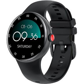 Holiday Smart Watches for Women Men, 1.32" Full Touch Screen Heart Rate/Sleep Monitor/Pedometer, IP68 Waterproof Fitness Watch for Android iOS Phone (Black)