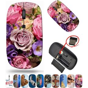 maizi Laptop Mouse for Laptop Chromebook Computer, Laptop Mice Image ID: 21693342 Pink and Purple Flowe 2.4 Ghz Mouse Portable Made in USA