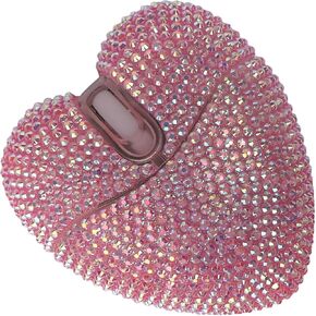 Wireless Bluetooth Mouse Cute Pink Love Heart Shinning Led Light Silent Portable Lightweight USB Optical Cordless Dual Mode Mice for PC Laptop Computer Tablet Mac MacBook Pro Kids Girls Women Gift