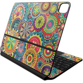 Glossy Glitter Skin Compatible with Apple Magic Keyboard for iPad Air 13-inch (M2) 2024 - Flower Wheels - Premium 3M Vinyl Protective Decal Cover - Easy to Apply | Crafted in The USA by MightySkins