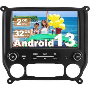 Android 13 Car Radio Stereo for Chevy Silverado GMC Sierra 2014-2018 with Wireless CarPlay Android Auto Bluetooth