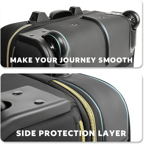 Rolling Laptop Bag Women, Rolling Briefcase for Women with Waterproof Pocket, 17.3 Inch Computer Bag for Women, Underseat Carry On Luggage with Wheels for Work Travel Business, Lightweight Black in Kuwait