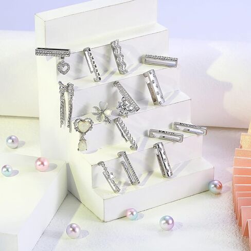 15pcs سحر مشاهدة مع 12 ٪ حلقات حلقة زخرفية 3pcs مشاهدة مسمار ، وملحقات حزام ماس معدني متوافق مع أبل in Saudi Arabia