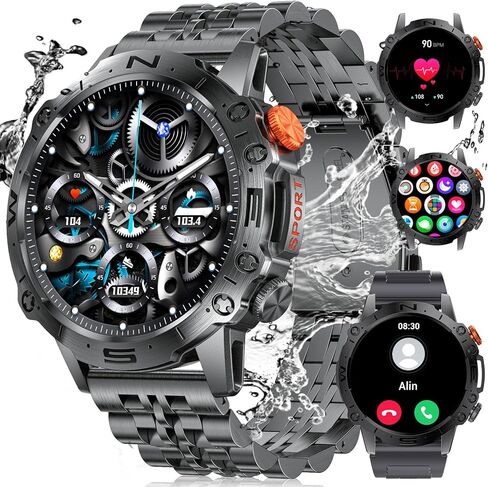 SUNKTA Military Smart Watches for Men(Answer/Dial Calls),1.43" AMOLED Smartwatch with Heart Rate/SpO2/Sleep Monitor,400mAH Fitness Tracker with 126 Sport Modes for Android iOS in Saudi Arabia