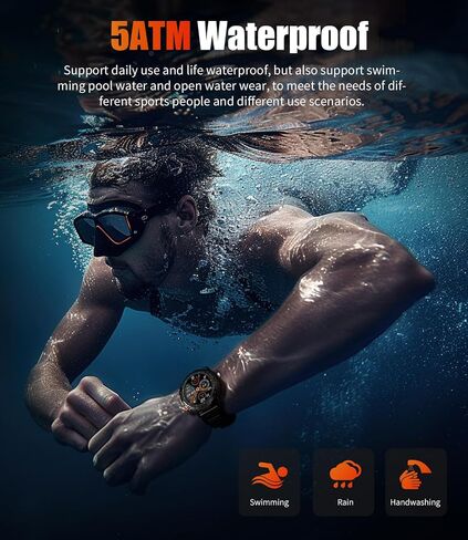 SUNKTA Military Smart Watches for Men(Answer/Dial Calls),1.43" AMOLED Smartwatch with Heart Rate/SpO2/Sleep Monitor,400mAH Fitness Tracker with 126 Sport Modes for Android iOS in Saudi Arabia