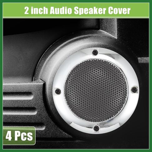 Motoforti Universal 2" Car Speaker Grills Cover Mesh Round 2 Inch Audio Speaker Subwoofer Guard Protector Case with Mounting Screws Iron Silver Tone - Pack of 4 Long-lasting in Saudi Arabia