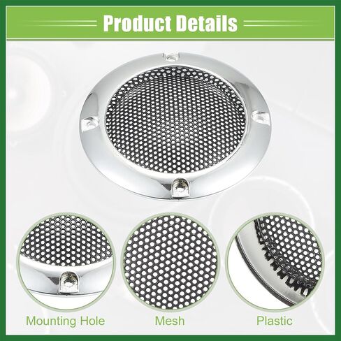 Motoforti Universal 2" Car Speaker Grills Cover Mesh Round 2 Inch Audio Speaker Subwoofer Guard Protector Case with Mounting Screws Iron Silver Tone - Pack of 4 Long-lasting in Saudi Arabia