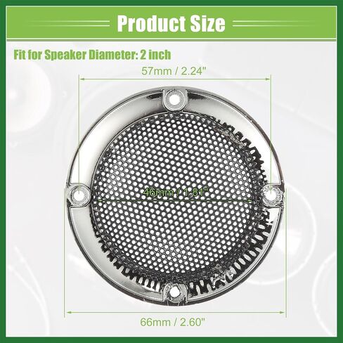 Motoforti Universal 2" Car Speaker Grills Cover Mesh Round 2 Inch Audio Speaker Subwoofer Guard Protector Case with Mounting Screws Iron Silver Tone - Pack of 4 Long-lasting in Saudi Arabia
