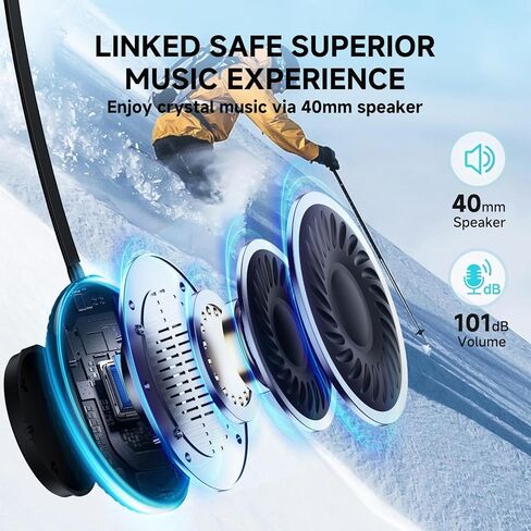 Wireless Bluetooths 5.4, Drop-in Headphones - 101db 500mAh HD Speakers Compatible Any Audio Ready Ski/Snowboard Helmet Headphones. Glove Friendly Controls, Microphone for Hands-Free Calls. in Kuwait